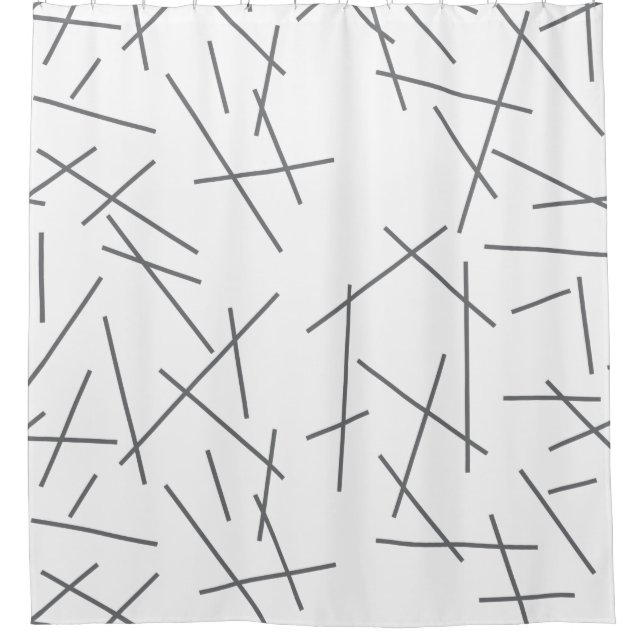 Modern, simple, messy, trendy graphic line pattern duschvorhang (Vorderseite)
