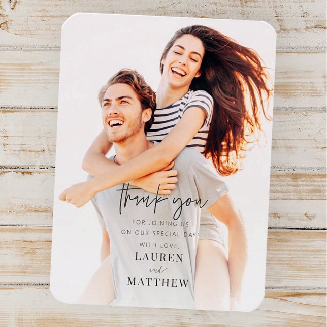 Modern Simple Minimalist Chic Wedding Thank You Magnet (Von Creator hochgeladen)