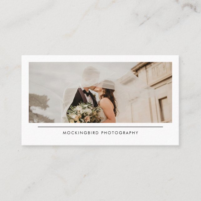Modern Simple Minimalist Wedding Photography Visitenkarte (Vorderseite)