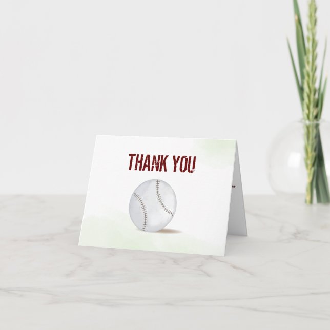 Modern Simple Minimalistisch Baseball Vielen Dank Dankeskarte (Vorderseite)