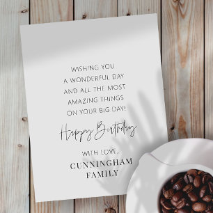 Modern Simple Minimalistisch Chic Happy Birthday