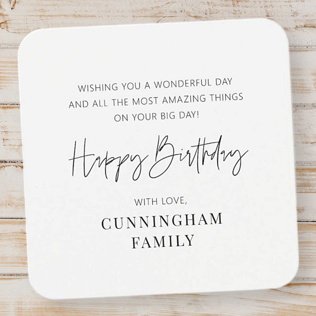 Modern Simple Minimalistisch Chic Happy Birthday (Von Creator hochgeladen)