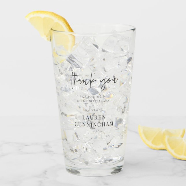 Modern Simple Minimalistisch Chic Vielen Dank Glas (Vorderseite Ice)