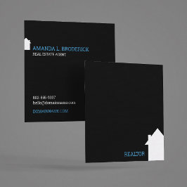 Modern simple minimalistisch schwarz Real Anwesen  Quadratische Visitenkarte