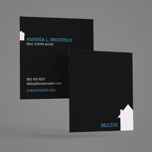 Modern simple minimalistisch schwarz Real Anwesen Quadratische Visitenkarte