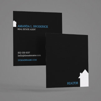 Modern simple minimalistisch schwarz Real Anwesen  Quadratische Visitenkarte