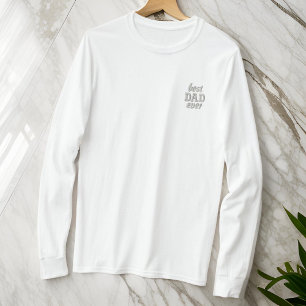 Modern Simple Monogram Best Vater je Typografie Besticktes Langarmshirt