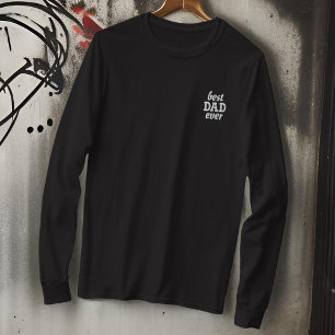 Modern Simple Monogram Best Vater je Typografie Besticktes Langarmshirt