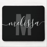 Modern Simple Monogram Handwriting Name Mousepad<br><div class="desc">Modernes Monogramm mit handgeschriebenem Namen.</div>