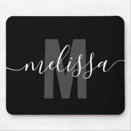 Modern Simple Monogram Handwriting Name Mousepad