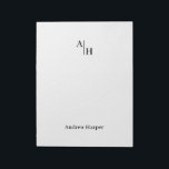 Modern Simple Monogram Initial Notepad Notizblock<br><div class="desc">Modern Simple Monogram Initial Notepad</div>
