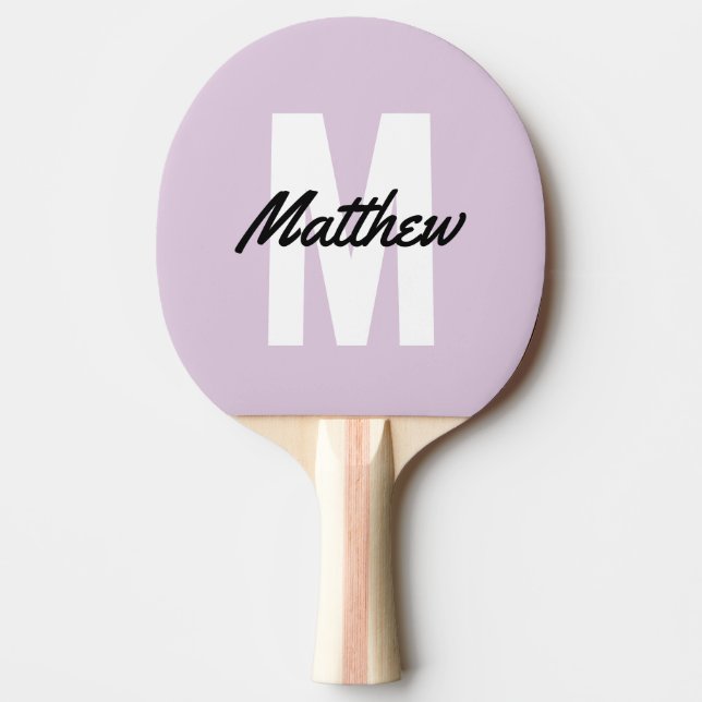 Modern Simple Monogram Name Minimalistisch Tischtennis Schläger (Vorderseite)