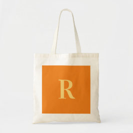 Modern Simple Monogram Orange Tragetasche
