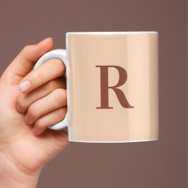 Modern Simple Monogram Terracotta Beige Kaffeetasse