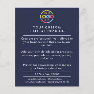 Modern Simple Navy Blue Business Logo-Werbeaktion Flyer