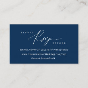 Modern Simple Navy Blue Calligraphy, Online UAWG E Begleitkarte