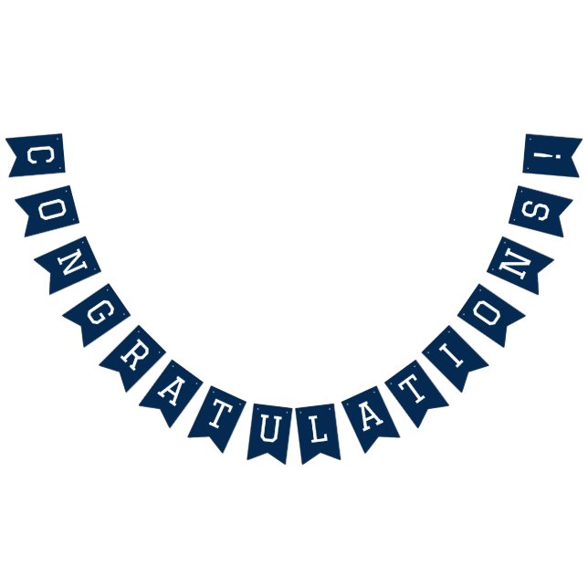 Modern Simple Navy Blue Herzlichen Glückwunsch Abs Wimpelkette (Alle)