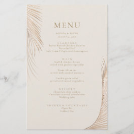 Modern Simple Palm Blätter Menu Card