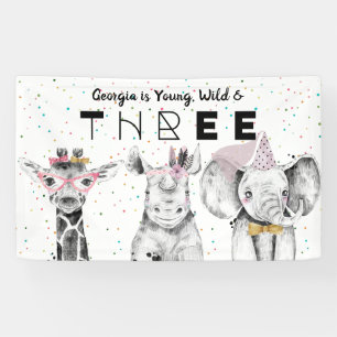 Modern Simple Party Animal Geburtstag Begrüßungsze Banner