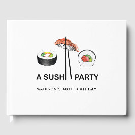 Modern Simple Personalisiert Sushi Birthday Party Gästebuch