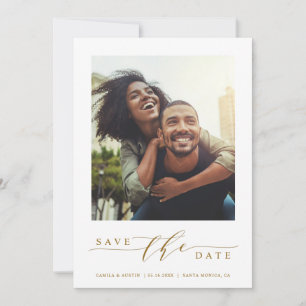 Modern & Simple Photo Gold Enregistrer la Carte Pl