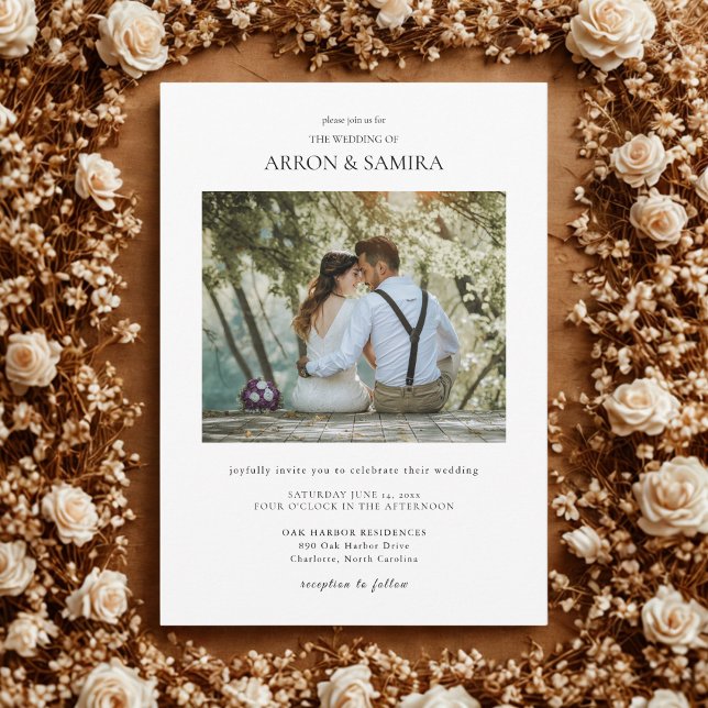 Modern Simple Photo Photo Wedding Invitation (Créateur téléchargé)