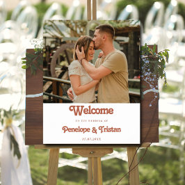 Modern Simple Photo Wedding Reception Welcome Sign Poster