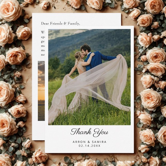 Modern Simple Photo Wedding Thank You Card Dankeskarte (Von Creator hochgeladen)