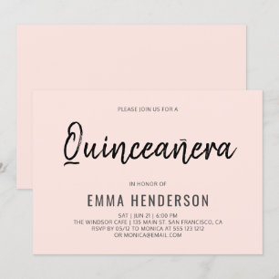 Modern Simple Quinceanera Geburtstag Einladung