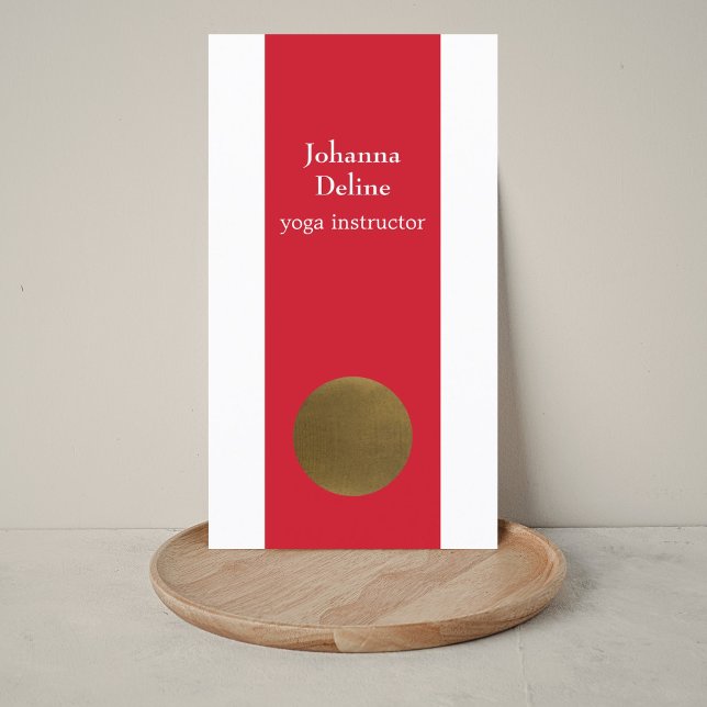 Modern Simple Red Imitats Cooper Circle Yoga Studi Visitenkarte (Von Creator hochgeladen)