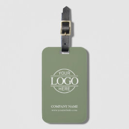 Modern Simple Sage Green Business Logo Employee Gepäckanhänger