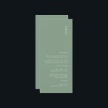 Modern Simple Sage Green Wedding Menu Menükarte<br><div class="desc">Das ist das Modern Sage Green Color Wedding Menü, das Ihrer Hochzeitsfeier eine Touch Eleganz verleihen wird. Rost- und Wüstenfarben werden für die Hochzeit im Herbst großartig sein. Alle Texte sind editierbar, klicken Sie einfach auf 'Diese Vorlage personalisieren'. Es stehen auch passende Artikel wie das Einladungs-Angebot für Hochzeiten zur Verfügung....</div>