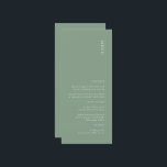 Modern Simple Sage Green Wedding Menu Menükarte<br><div class="desc">Das ist das Modern Sage Green Color Wedding Menü, das Ihrer Hochzeitsfeier eine Touch Eleganz verleihen wird. Rost- und Wüstenfarben werden für die Hochzeit im Herbst großartig sein. Alle Texte sind editierbar, klicken Sie einfach auf 'Diese Vorlage personalisieren'. Es stehen auch passende Artikel wie das Einladungs-Angebot für Hochzeiten zur Verfügung....</div>