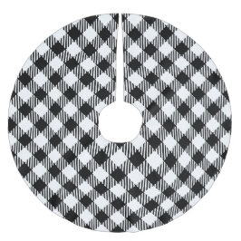 Modern Simple Schwarz-weiß Gingham Karo Polyester Weihnachtsbaumdecke
