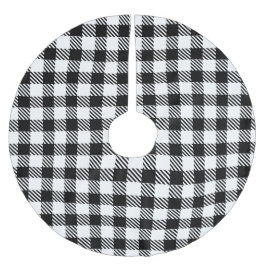 Modern Simple Schwarz-weiß Gingham Karo Polyester Weihnachtsbaumdecke