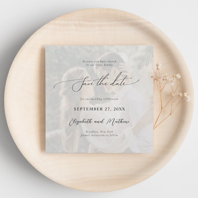 Modern Simple Script 2 Foto Wedding Save The Date (Von Creator hochgeladen)