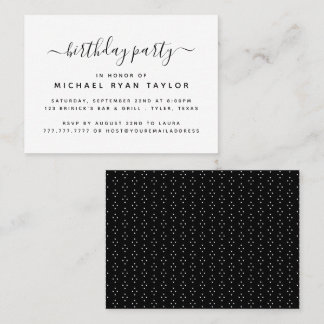 Modern Simple Script Birthday Party Ticket
