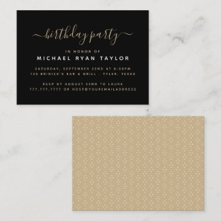 Modern Simple Script Birthday Party Ticket