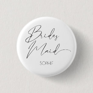 Modern Simple Script Bridesmaid Personalisiert Nam Button