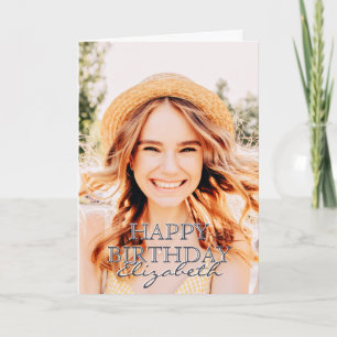 Modern Simple Script Foto Birthday Gruß Karte