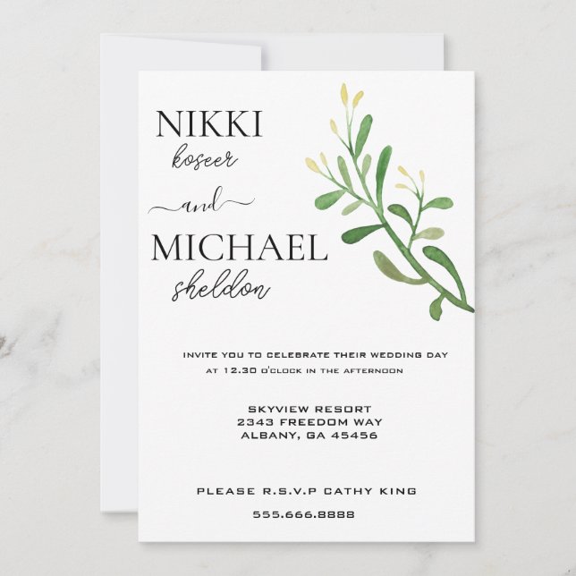 Modern Simple Script Minimalistisch Boho Wedding Einladung (Vorderseite)