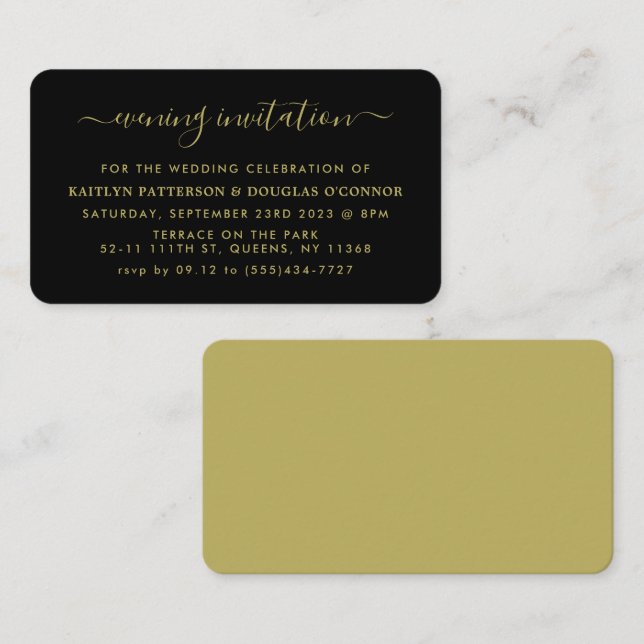 Modern Simple Script Soirée Invitation de billet (Devant / Derrière)