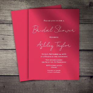 Modern Simple Script Viva Magenta Brautparty Einladung