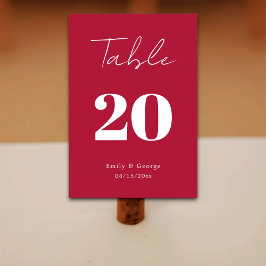 Modern Simple Script Viva Magenta Minimal Wedding Tischnummer