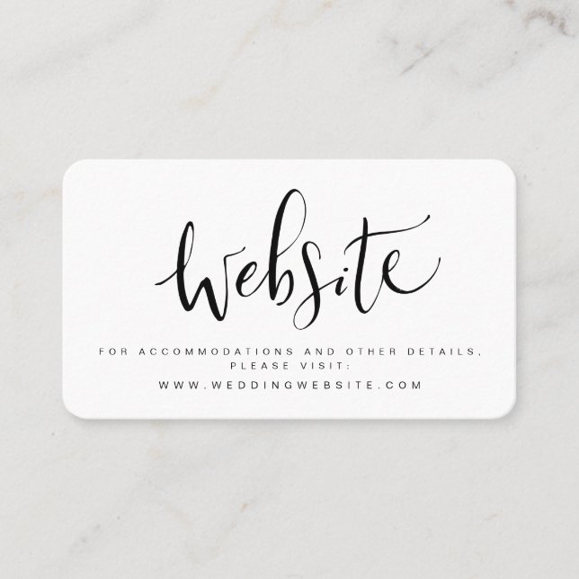 Modern Simple Script Wedding Website Einfügen Kart Platzkarte (Vorderseite)
