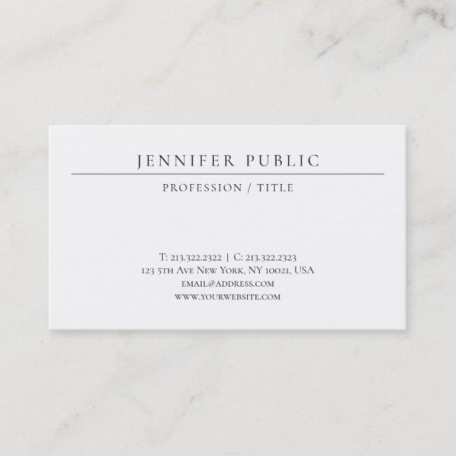 Modern Simple Template Elegant Luxury Paper Visitenkarte (Vorderseite)