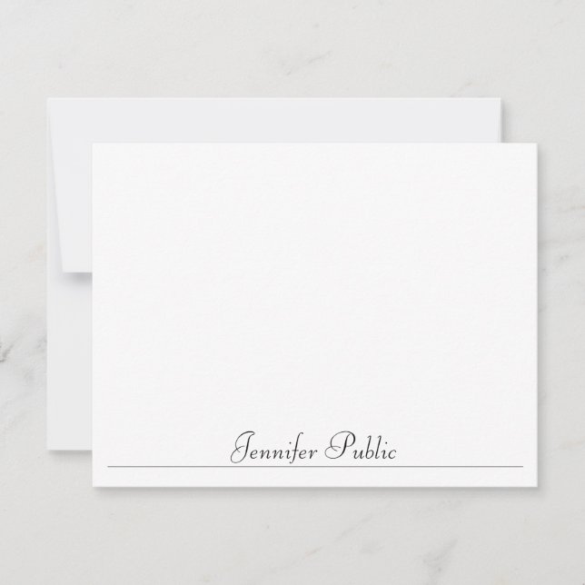 Modern Simple Template Script Name Typografie Mitteilungskarte (Vorderseite)