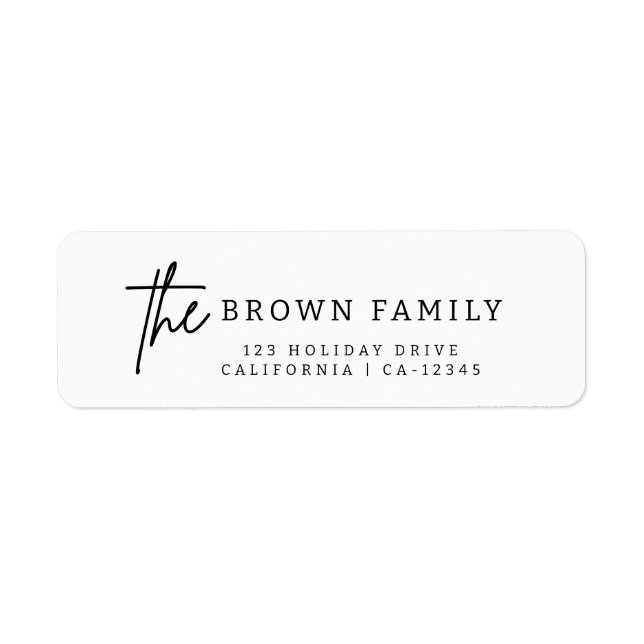 Modern Simple Typografy Return Address Label (Vorne)