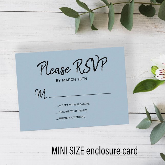 Modern simple typography script wedding RSVP Begleitkarte (Von Creator hochgeladen)