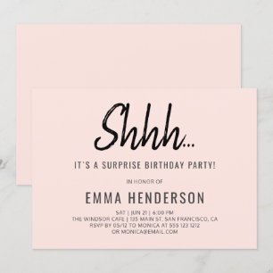 Modern Simple Überraschung Geburtstag Einladung